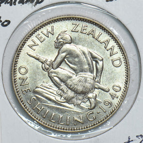 New Zealand 1940 Shilling Silver 491503 combine shipping