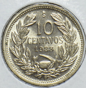 Chile 1933 10 Centavos Condor animal 291192 combine shipping