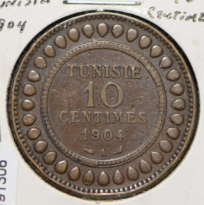 Tunisia 1904 AH 1322 10 Centimes  191306 combine shipping