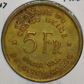 Belgium 1947 Congo 5 Francs Elephant animal 297387 combine shipping