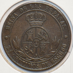 Spain 1868 2 1/2 Centimos 194942 combine shipping