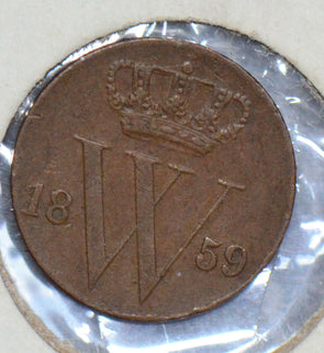 Netherlands 1859 1/2 Cent  190474 combine shipping