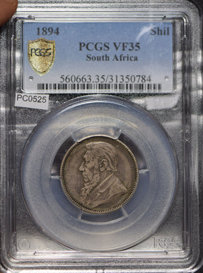 South Africa 1894 Shilling PCGS VF35 PC0525 combine shipping
