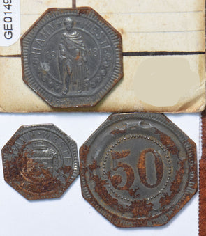 Germany 1918 1/10/50 Pfenning Hamm GE0149 combine shipping