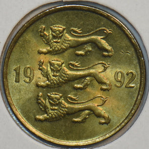 Estonia 1992 20 Senti Lion animal 196053 combine shipping