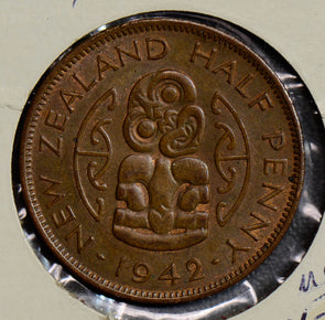 New Zealand 1942 1/2 Penny half N0108 combine shipping