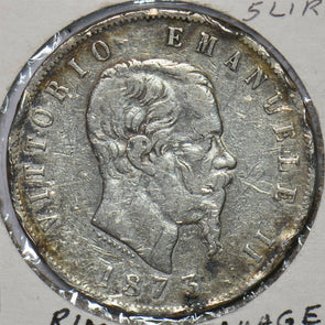 Italian States 1873 5 Lire 296699 combine shipping