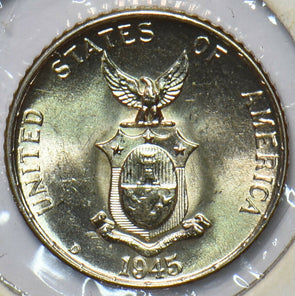 Philippines 1945 D 10 Centavos Eagle animal UNC 294803 combine shipping