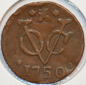 Netherlands East Indies 1750 Duit Lion animal 294850 combine shipping