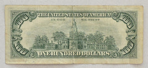 US 1966 United States Notes Small 100 Dollars US red seal note Abt VF w/ bank ma