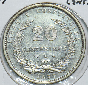 Uruguay 1877 20 Centesimos 298958 combine shipping