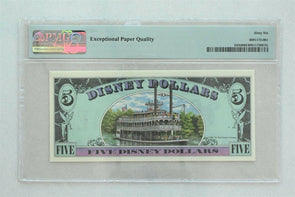 Disney Dollar 1987 $5 PMG Gem UNC 66EPQ DIS6. Goofy. Mark Twain Riverboat PM02