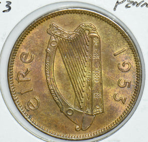 Ireland 1953 Harp 1/2 Penny Pigs animal 290991 combine shipping