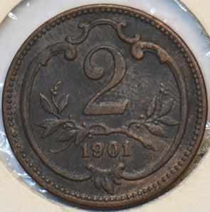 Austria 1901 2 Heller Eagle animal 903455 combine shipping