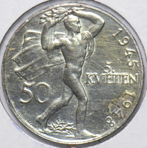 Czechoslovakia 1948 50 Korun Lion animal 150385 combine shipping