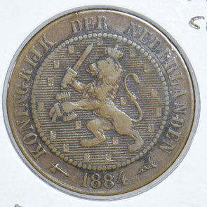 Netherlands 1884 2 1/2 Cents Crowned rampant lion animal 190811 combine shippin