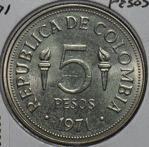 Colombia 1971 5 Pesos 196095 combine shipping