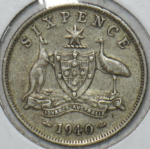 Australia 1940 6 Pence Kangaroo animal Emu 195076 combine shipping