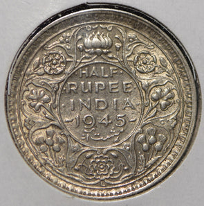 British India 1945 1/2 Rupee  150104 combine shipping