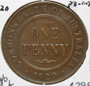 Australia 1920 Penny NO DOT AU0077 combine shipping