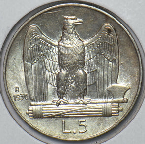 Italy 1930 R 5 Lire Eagle animal 295880 combine shipping