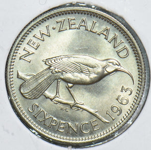 New Zealand 1963 6 Pence Huia bird 298642 combine shipping