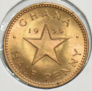 Ghana 1958 1/2 Penny 0 197770 combine shipping