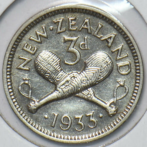 New Zealand 1933 3 Pence 151409 combine shipping