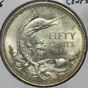 Bahamas 1966 50 Cents Blue marlin animal 194005 combine shipping