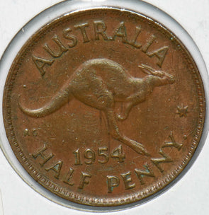 Australia 1954 1/2 Penny Kangaroo animal Elizabeth II 902190 combine shipping
