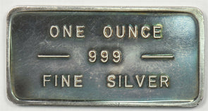 Silver Bar Bache 302179 1 Oz Silver Green Toning U0407