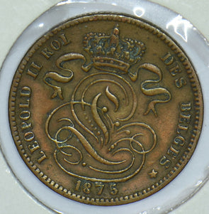 Belgium 1875 1 Centime Lion animal  290364 combine shipping
