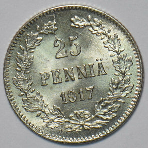 Finland 1917 25 Pennia Eagle animal 294485 combine shipping
