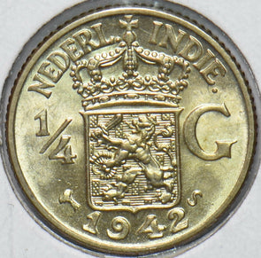Netherlands East Indies 1942 1/4 Gulden Lion animal 192122 combine shipping