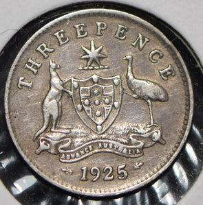 Australia 1925 3 Pence Kangaroo animal Emu  191448 combine shipping