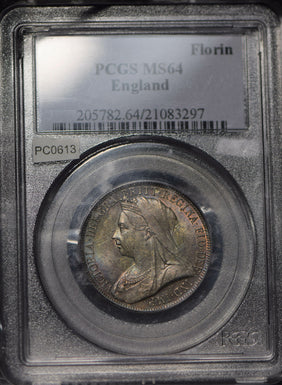 Great Britain 1893 Florin PCGS MS64 PC0613 combine shipping