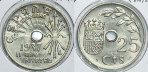 Spain 1937 25 Centavos 299096 combine shipping