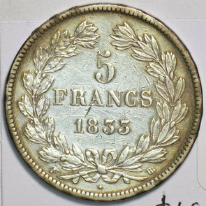 France 1833 5 Francs 491435 combine shipping