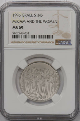 Israel 1996 New Sheqel silver NGC MS 69 Miriam And the Women NG1520 combine ship