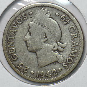 Dominican Republic 1942 25 Centavos 193162 combine shipping