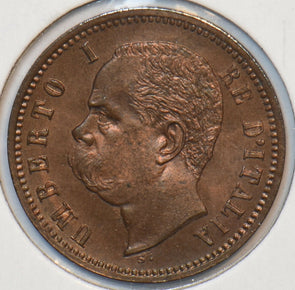 Italy 1897 2 Centesimi lustrous BU 490849 combine shipping