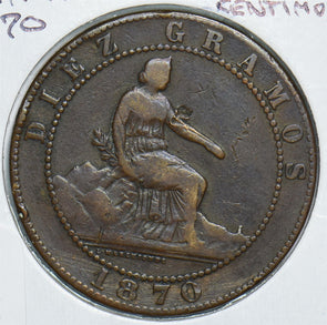 Spain 1870 10 Centimos 241079 combine shipping