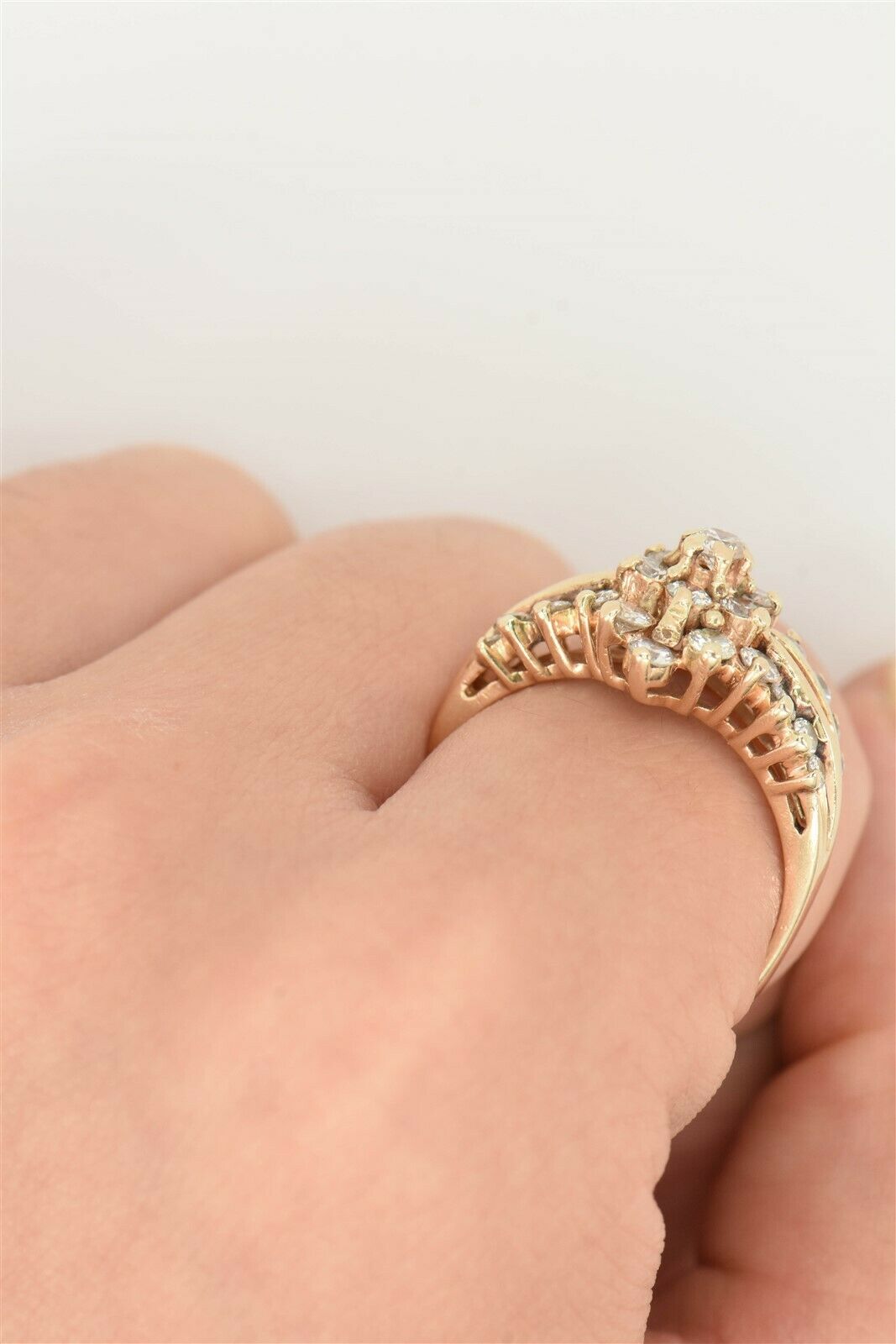 14K Gold Diamond Dice Ring 7.06g Diamond TCW 0.35ct Size 6 RG0231