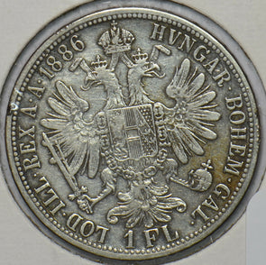 Austria 1886 Florin Eagle animal 296286 combine shipping