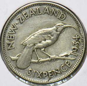 New Zealand 1934 6 Pence Huia animal 902531 combine shipping