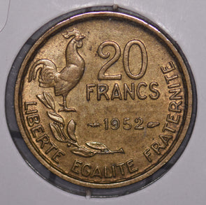 France 1952 20 Francs Rooster animal  900436 combine shipping