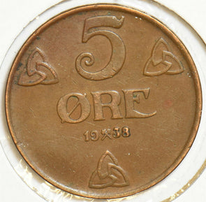 Norway 1938 5 Ore 152889 combine shipping