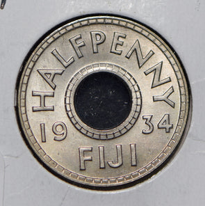 Fiji 1934 1/2 Penny  291990 combine shipping