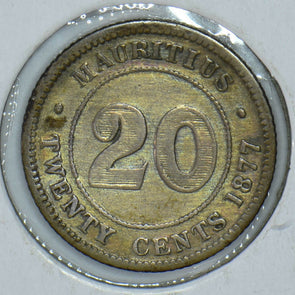 Mauritius 1877 Queen Victoria 20 Cents 291345 combine shipping