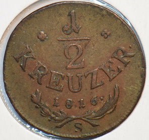 Austria 1816 S 1/2 Kreuzer Eagle animal 193792 combine shipping